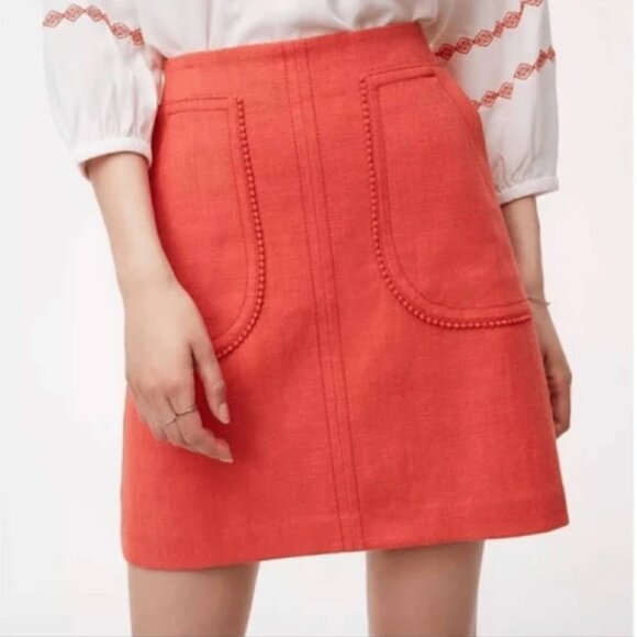 LOFT Orange Mini Skirt - Picture 1 of 9
